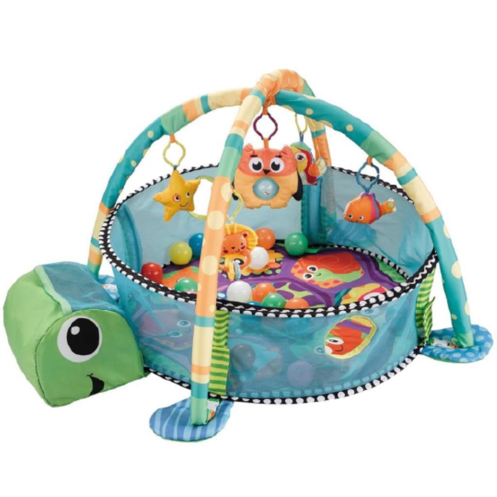 جيم أنشطة للأطفال على شكل سلحفاة مع حوض كرات – 2 في 1